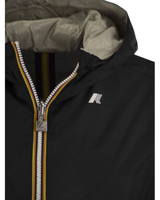 K-Way Black Laurette Plus Reversible Hooded Jacket