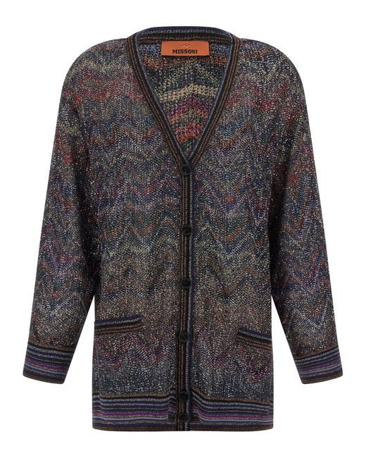 Missoni Zigzag Patroon Cardigan in het Gray