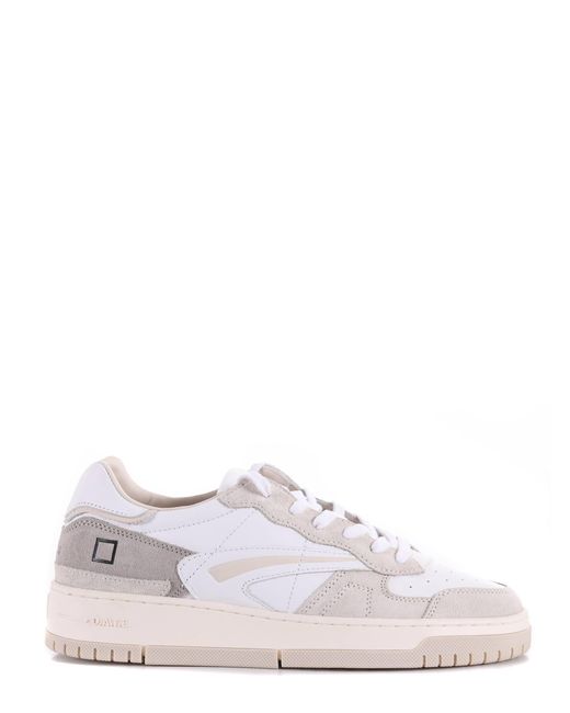 . Baskets en cuir et en daim Date en coloris White