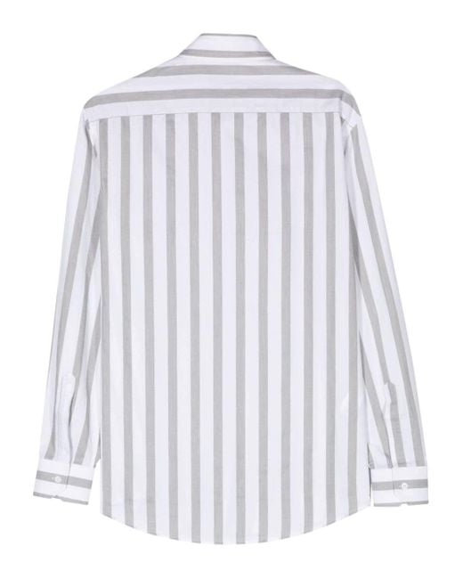 Barena White Striped Cotton Shirt for men