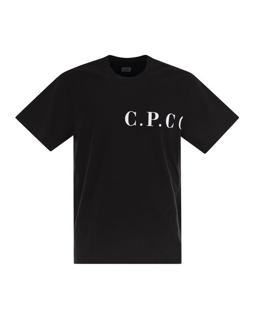C P Company T -Shirt mit Logo -Druck auf Brust und Rücken in Black für Herren