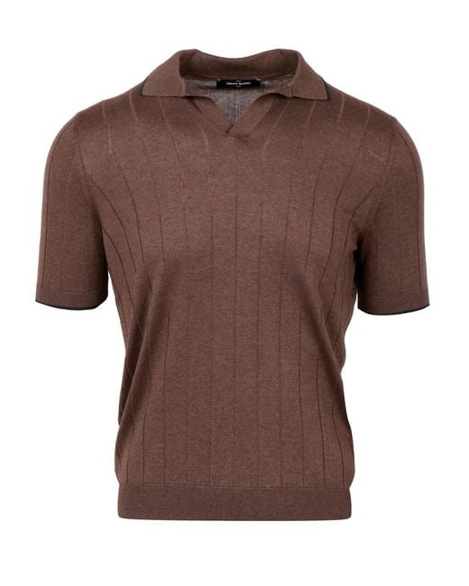 Gran Sasso Brown T Shirts And Polos