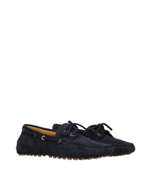 Tod's Blue Gommini Loafers Suede