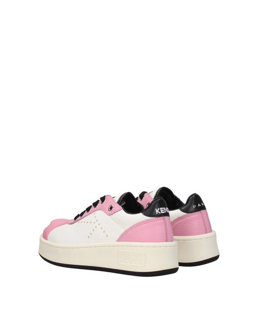 KENZO Pink Sneakers Donna Pelle Bianco/Rosa
