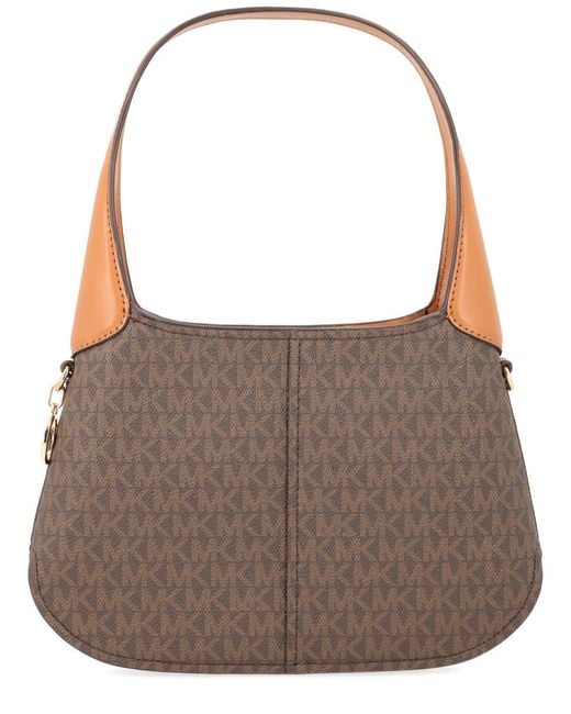 MICHAEL Michael Kors Brown Alice Small Signature Logo Shoulder Bag