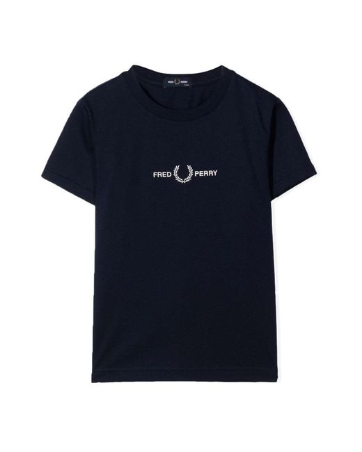 Fred Perry Blue Embroidered T Shirt
