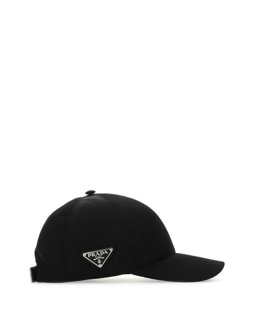 Prada Black Re-Nylon Baseball Cap for men