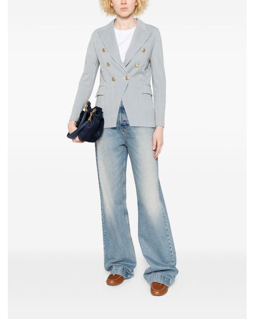 Circolo 1901 Blue Striped Double Breasted Jacket