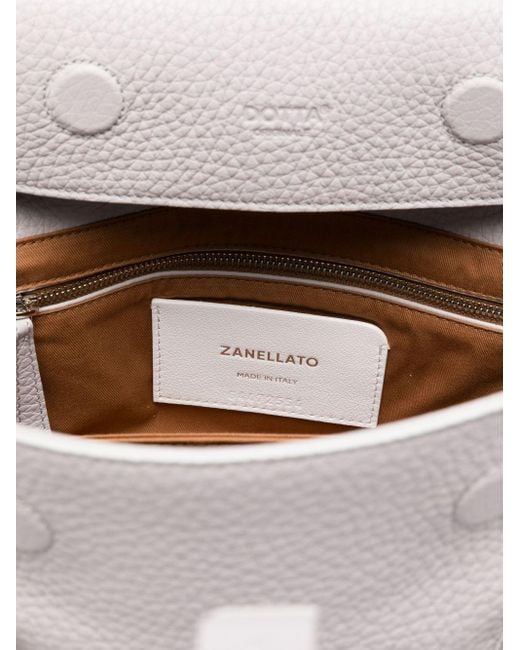 Zanellato White Dotta Centauro Small Leather Handbag