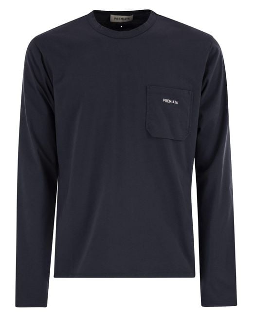 Premiata Blue Cotton Jersey T-Shirt for men
