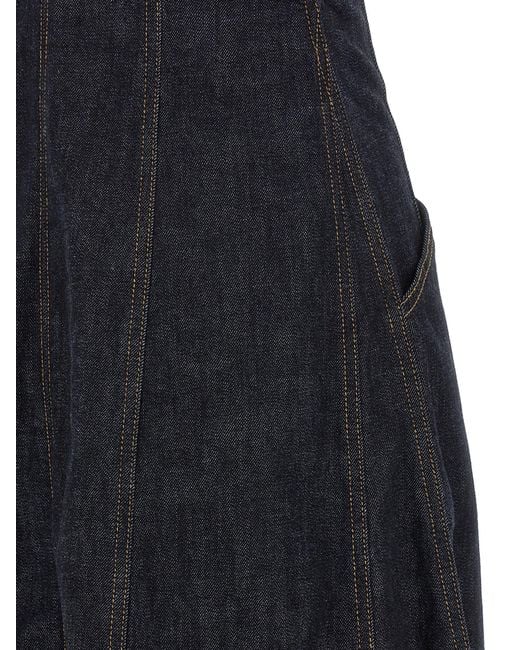Self-Portrait Blue Denim Midi' Dress