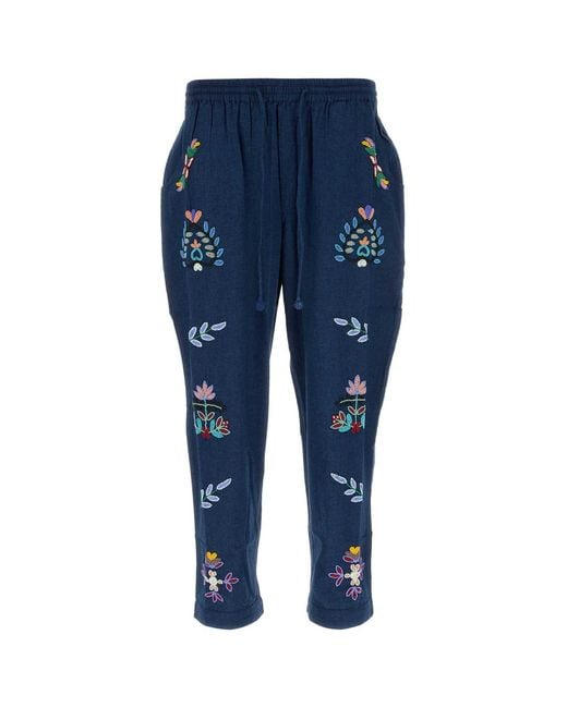 BAZISZT Blue Neon Pants for men