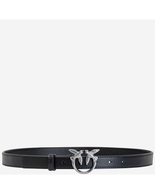 Pinko Black Love Berry Leather Belt