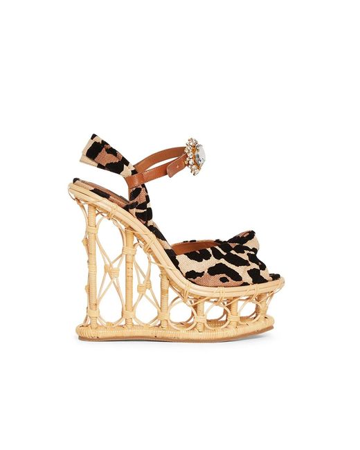 Dolce & Gabbana Metallic Wedge Sandals