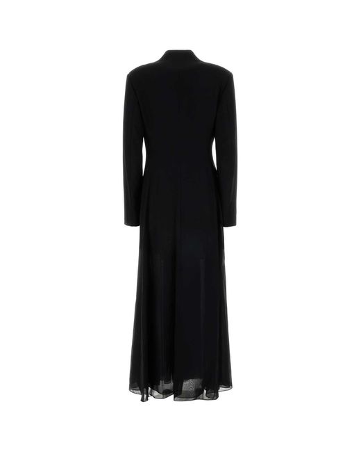 Maison Margiela Black Crepe And Twill Blazer Dress