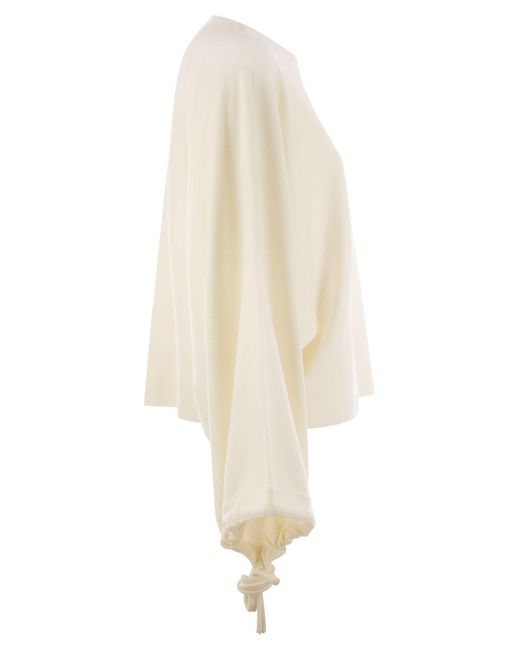 Max Mara Frais Fine Wool Yarn Sweater in het White