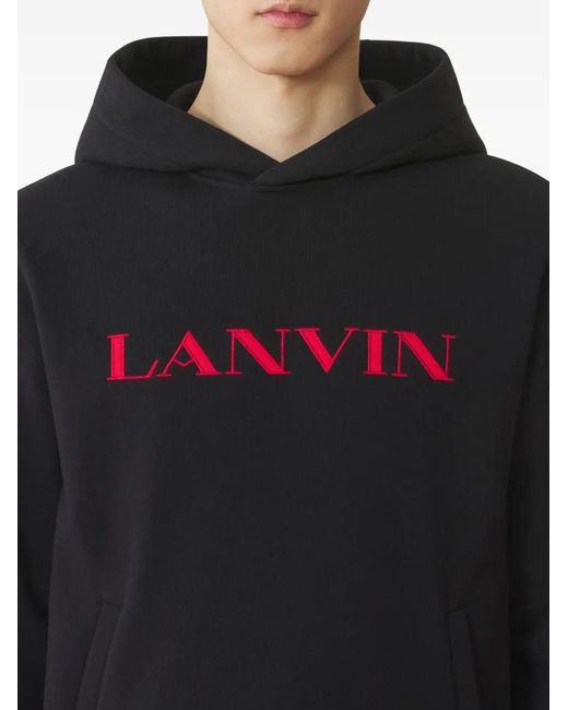 Lanvin Black Relaxed Fit Hoodie for men