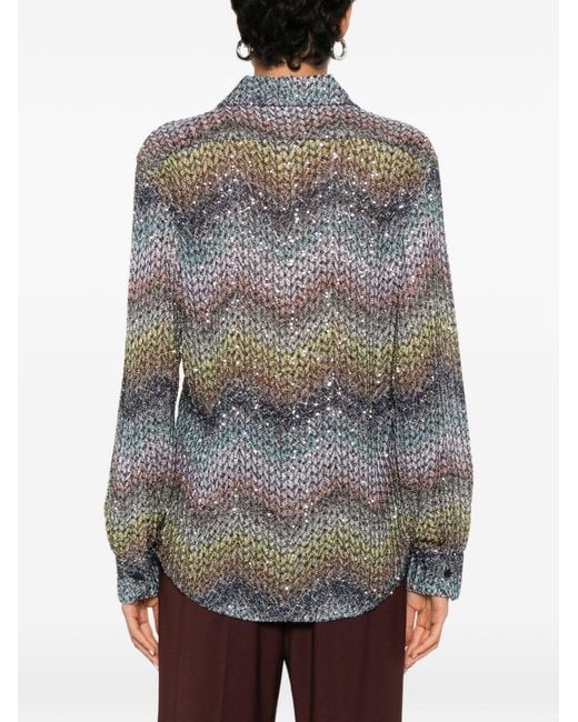 Missoni Gray Zig Zag Print Shirt