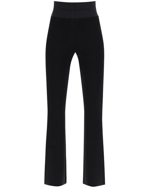 Alexander Wang Black Flared Pants With Branded Stripe