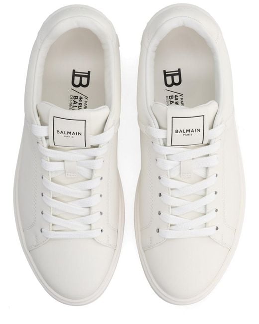 Balmain White B-Court Sneakers for men