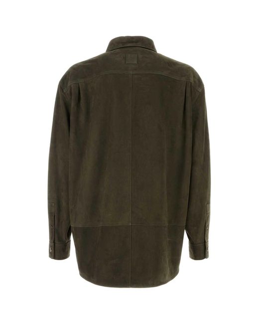 Loewe Green Khaki Suede Shirt for men