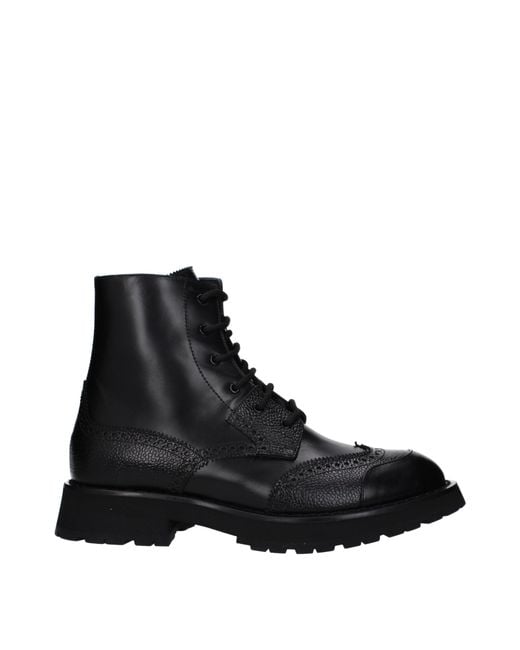 McQueen Black Stivaletti Uomo Pelle Nero for men