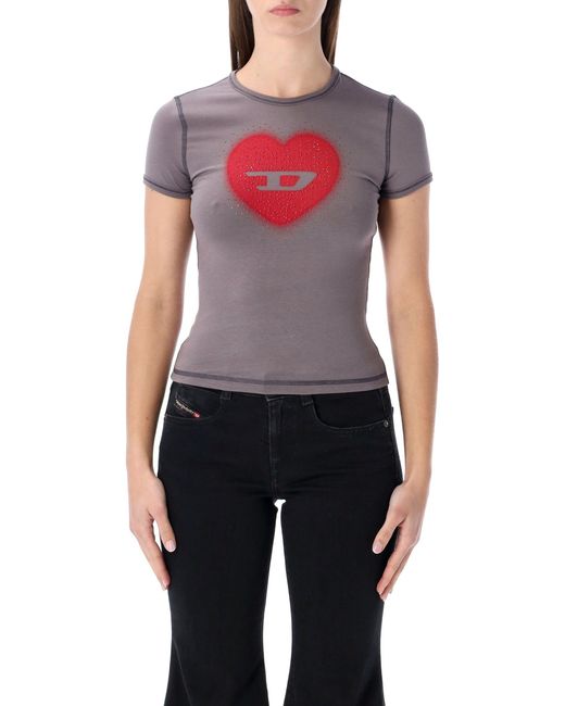DIESEL Blue T-Uncuties Heart Logo T-Shirt