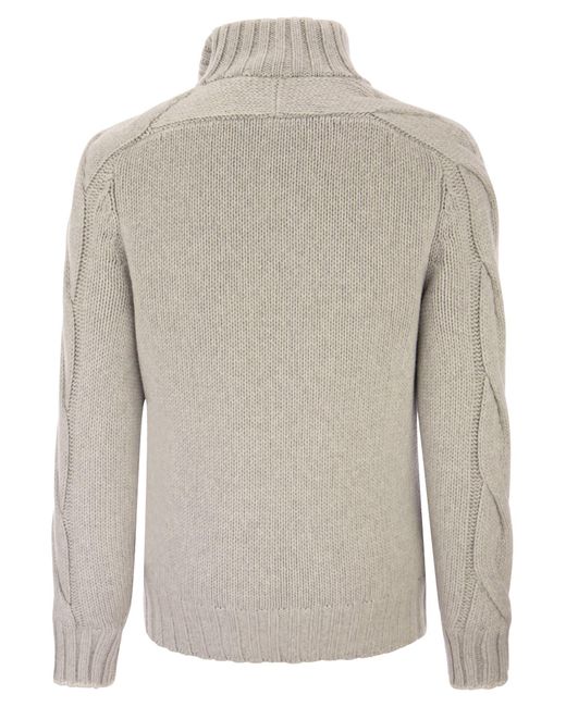 Cashmere tricot extérieur avec remplissage en bas Brunello Cucinelli pour homme en coloris White
