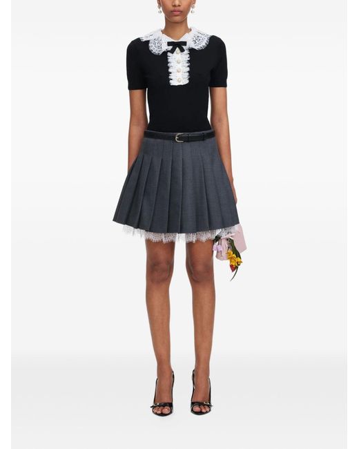 Self-Portrait Black Lace Collar Top