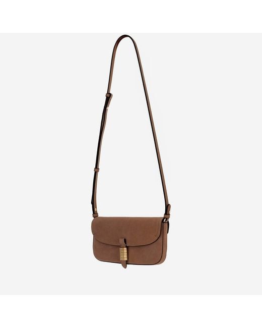 Pinko Brown Saddle Leather Shoulder Bag