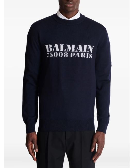 Balmain Blue Stamp Jumper for men
