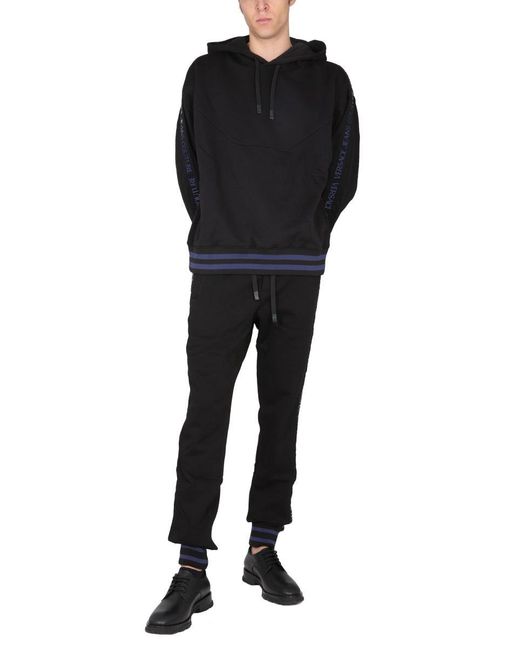 Versace Jeans Couture Black Jogging Pants With Elastic for men
