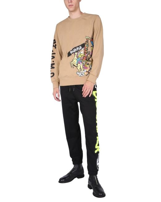 DISCLAIMER Black Crew Neck Sweatshirt for men