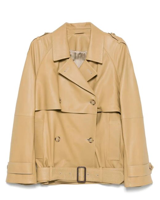 Chaqueta de cuero Totême  de color Natural