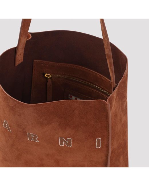 Marni Brown Small Museo Hobo Bag