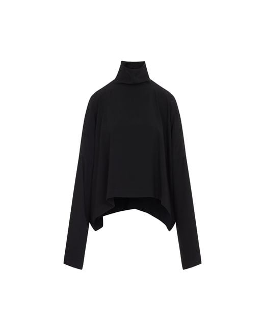 Rick Owens Black Jumbo Crepped Top