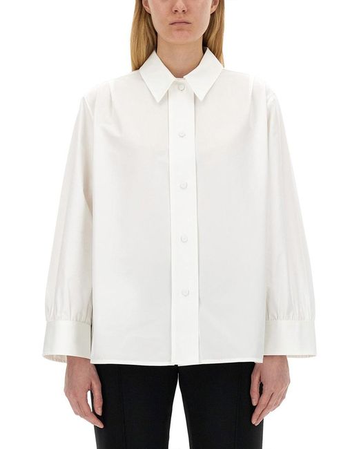 Jil Sander White Cotton Shirt With Pointed Collar