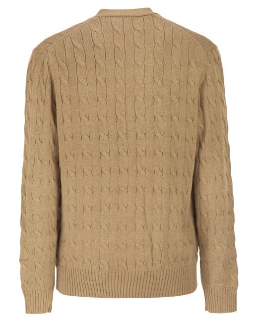 Polo Ralph Lauren Natural Cotton Cable Knit Cardigan for men