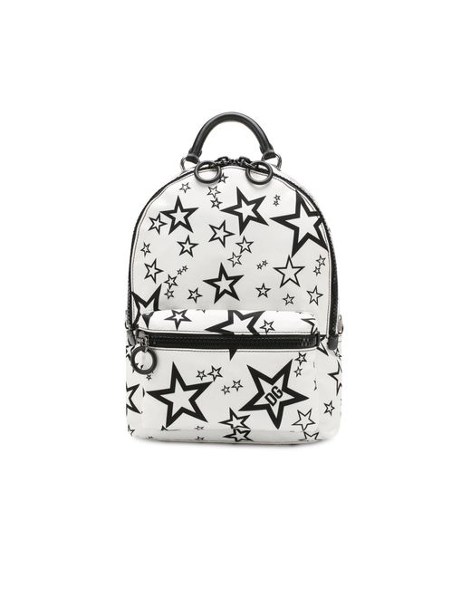 Dolce & Gabbana White Stars Print Backpack