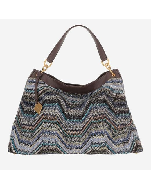 Missoni Gray Handbag Chevron Pattern