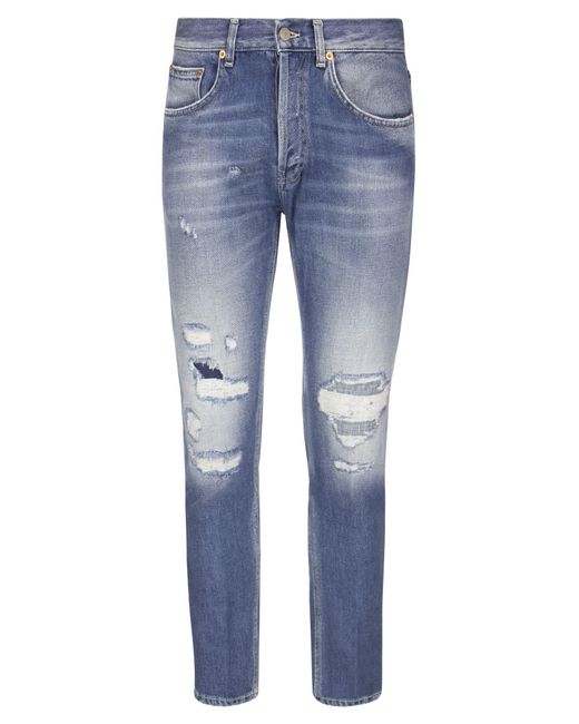 Dondup Blue Dian Stretch Eco Denim Carrot Jeans for men