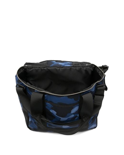 A Bathing Ape Blue Color Camo Records Bag M