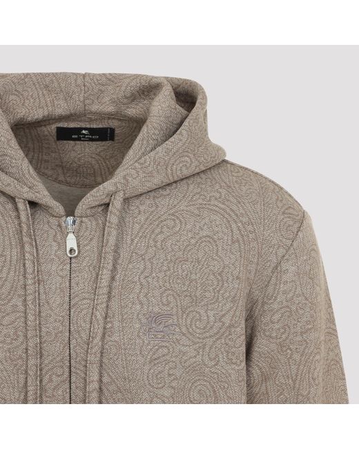 Etro Gray Zipped Hoodie for men