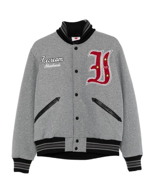 ICECREAM Gray Cotton Bomber Jacket