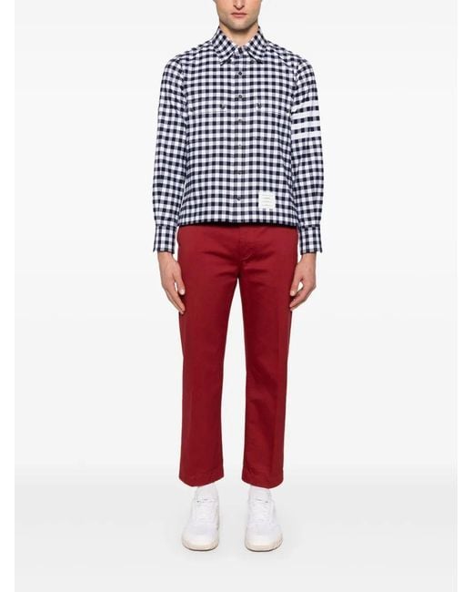 Thom Browne Blue Check Shirts for men