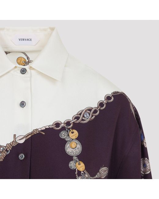 Versace Zijden Overhemd in het Purple