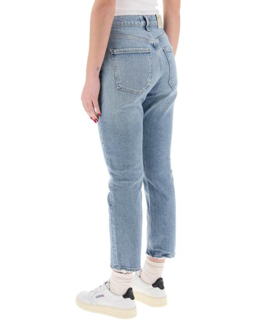 Agolde High Tailed Straight Cropted Jeans In De in het Blue