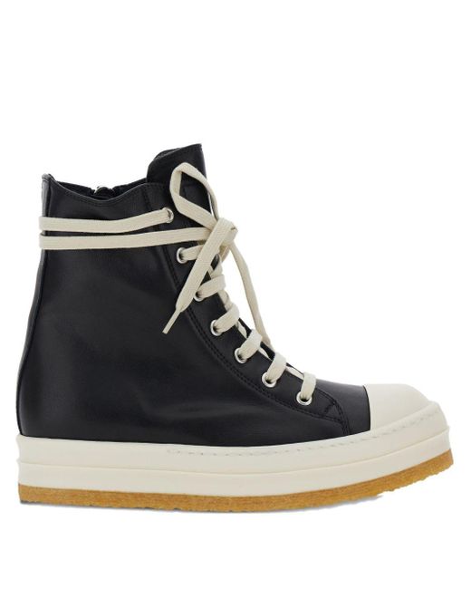Rick Owens Sneakers Met Rits En Veters in het Black