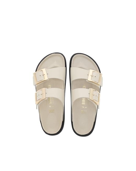 Birkenstock White Arizona Db Hex Shine Ecru, Natural Leather, S