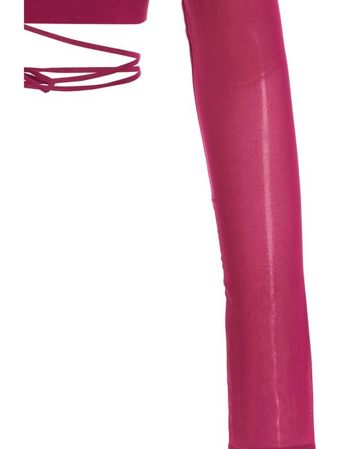 La parte superior de Georgette recortada de Andamane ANDAMANE de color Red